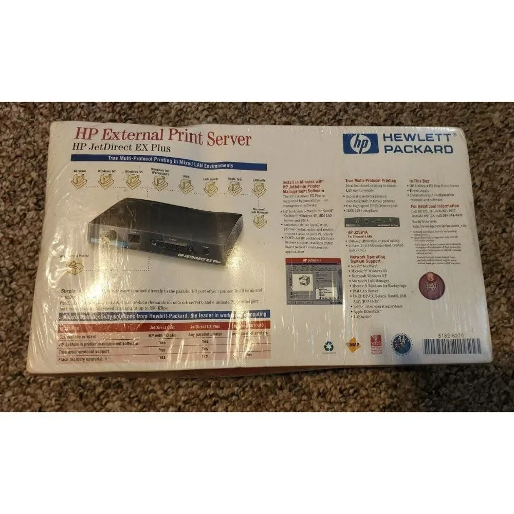 HP JetDirect EX Plus External Print Server Single-Port New
